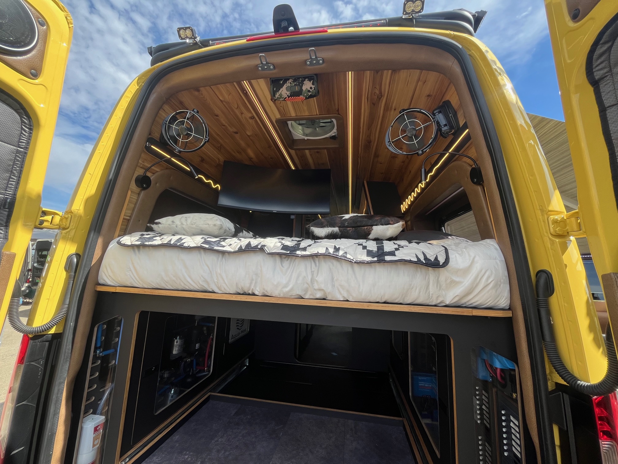 Vans on display at the Adventure Van Expo. 